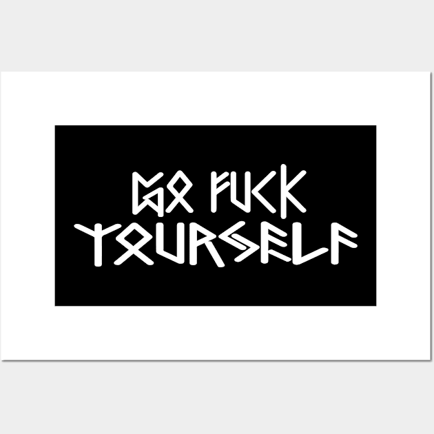 viking runes go fuck yourself Wall Art by HBfunshirts